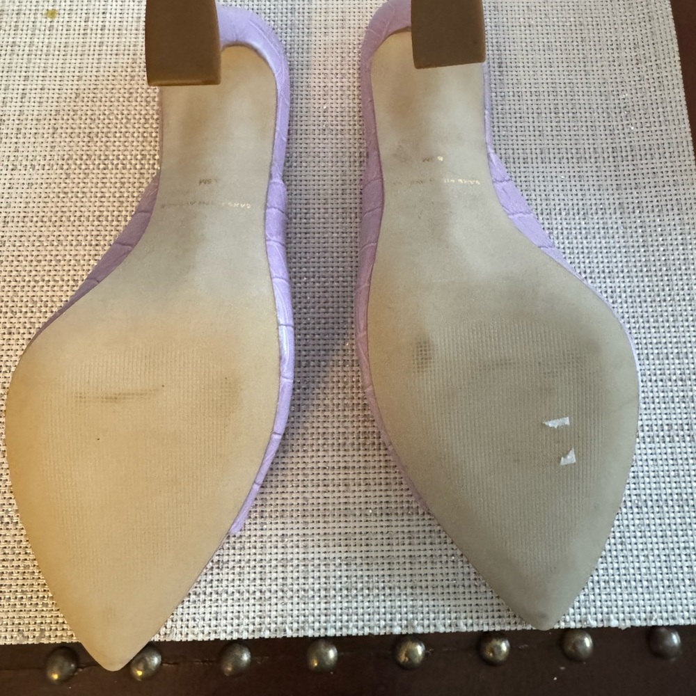 Saks Fifth Avenue Pink Croc-Embossed Heels - Picture 12 of 14